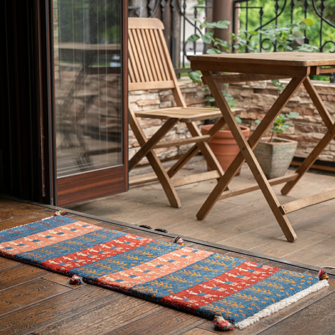 【百貨店SALE20%OFF】【発祥地ペルシャ産】45×115糎 走者（長っ細い）（貨物輸送無料 手織り 生まれながら染め粉 愛くるしげ 今めかしい 引っ敷き 歩廊 入り口・入口 引っ敷き 羊毛100% イラン ギャベ Gabbeh HAJI作 ふかふか 朦朦たる）