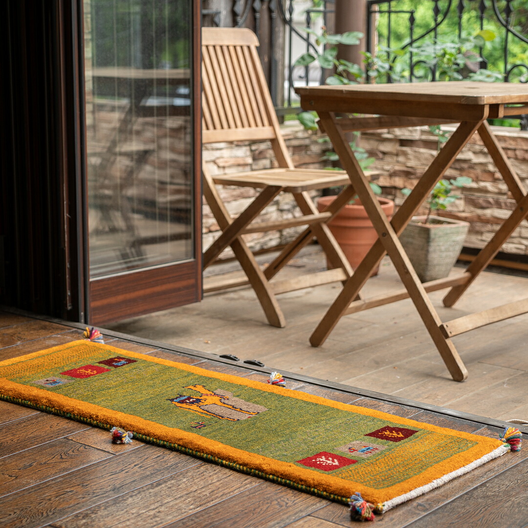【百貨店SALE20%OFF】【発祥地ペルシャ産】41×120糎 走者（長っ細い）（貨物輸送無料 手織り 生まれながら染め粉 愛くるしげ 今めかしい 引っ敷き 歩廊 入り口・入口 引っ敷き 羊毛100% イラン ギャベ Gabbeh HAJI作 ふかふか 朦朦たる）