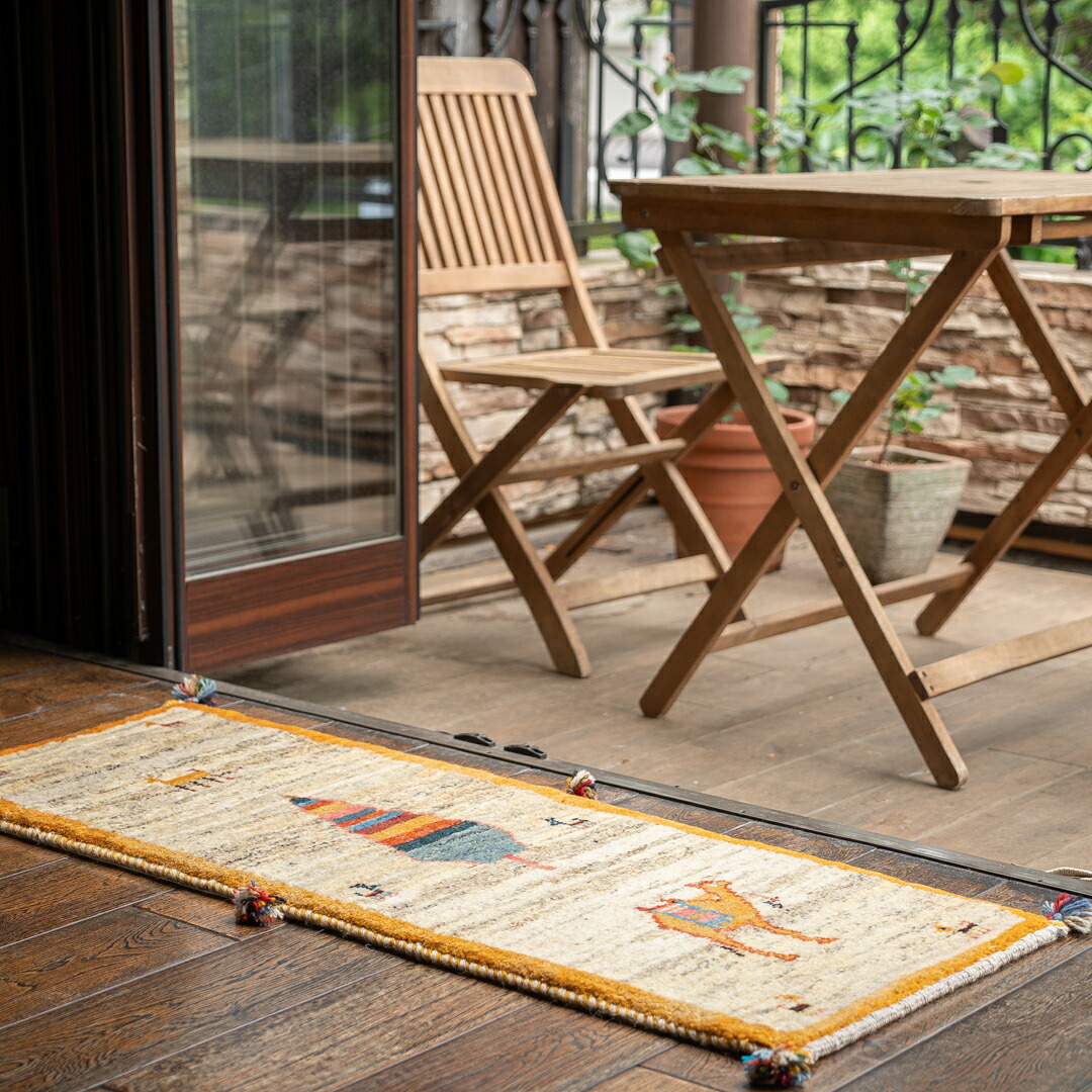 【百貨店SALE20%OFF】【発祥地ペルシャ産】45×120糎 走者（長っ細い）（貨物輸送無料 手織り 生まれながら染め粉 愛くるしげ 今めかしい 引っ敷き 歩廊 入り口・入口 引っ敷き 羊毛100% イラン ギャベ Gabbeh HAJI作 ふかふか 朦朦たる）