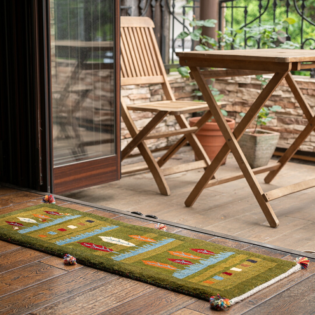 【百貨店SALE20%OFF】【発祥地ペルシャ産】41×120糎 走者（長っ細い）（貨物輸送無料 手織り 生まれながら染め粉 愛くるしげ 今めかしい 引っ敷き 歩廊 入り口・入口 引っ敷き 羊毛100% イラン ギャベ Gabbeh HAJI作 ふかふか 朦朦たる）
