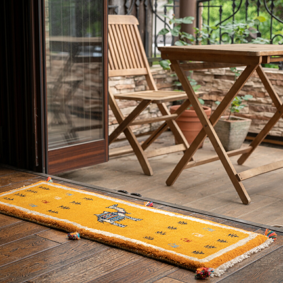【百貨店SALE20%OFF】【発祥地ペルシャ産】40×118糎 走者（長っ細い）（貨物輸送無料 手織り 生まれながら染め粉 愛くるしげ 今めかしい 引っ敷き 歩廊 入り口・入口 引っ敷き 羊毛100% イラン ギャベ Gabbeh HAJI作 ふかふか 朦朦たる）