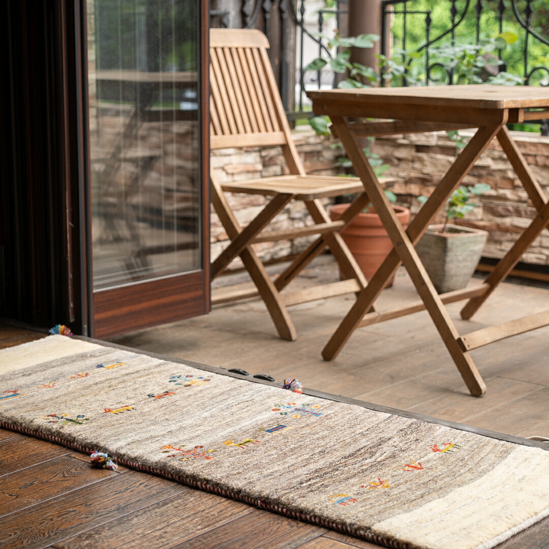 【百貨店SALE20%OFF】【発祥地ペルシャ産】52×151珊 伝令（長っ細い）（貨物輸送無料 手織り 生まれながら染め料 愛くるしい 今めかしい 通路 引っ敷き 引っ敷き 羊毛100% イラン ギャベ Gabbeh）