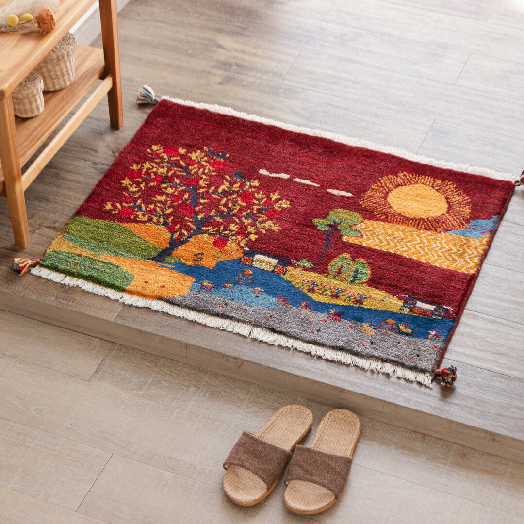 楽天市場】【本場イラン産】58×84cm ギャッベ 玄関マットS（送料無料
