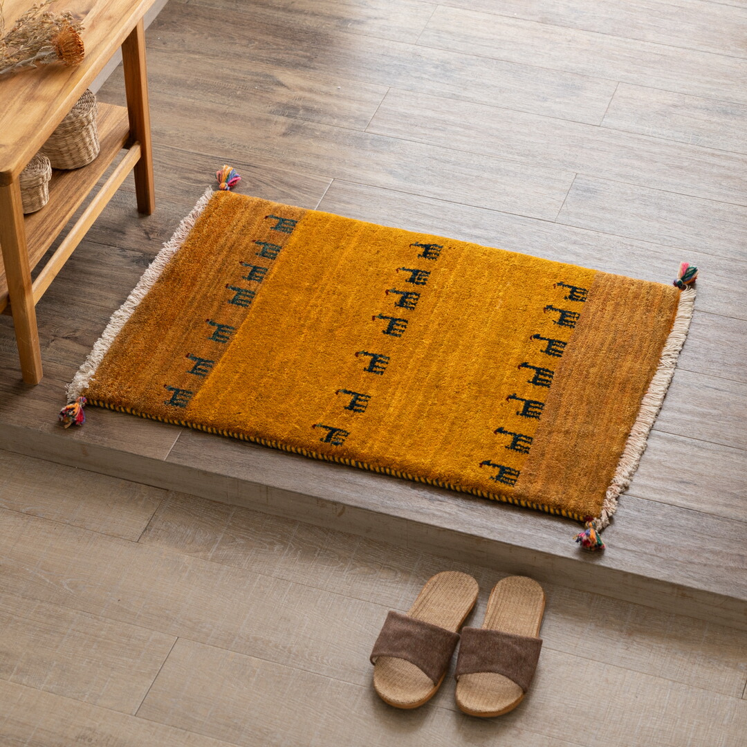 本場イラン製ギャッベ　ラグカーペット　玄関マット　ギャべ　ヴィンテージ　美品 楽天市場】【本場イラン産】58×89cm ギャッベ 玄関マットS（送料