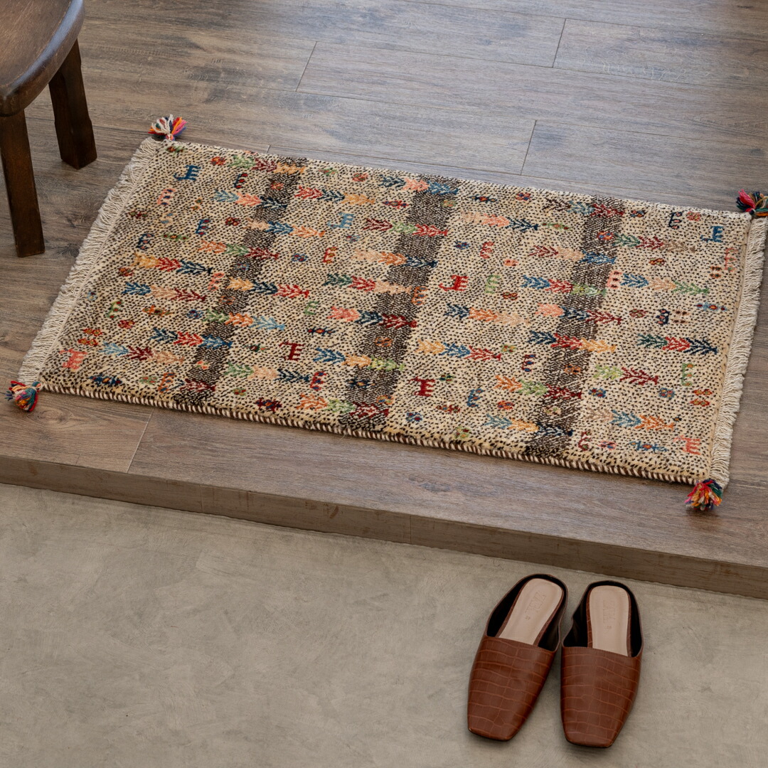 楽天市場】【本場イラン産】58×89cm ギャッベ 玄関マットS（送料