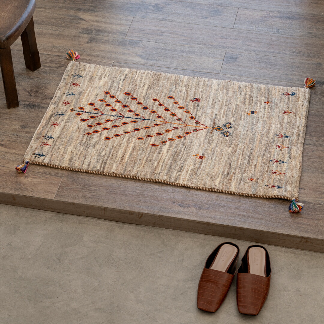 本物！ギャベ✳︎ペルシャ絨毯　イラン　ギャッベ　ギャベ　ラグ 121×76 cm サヤンサヤン ギャッベ ギャベ 玄関マット ペルシャ イラン 約