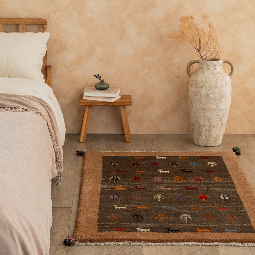 楽天市場】【本場イラン産】76×100cm ギャッベ 玄関マット他Mサイズ