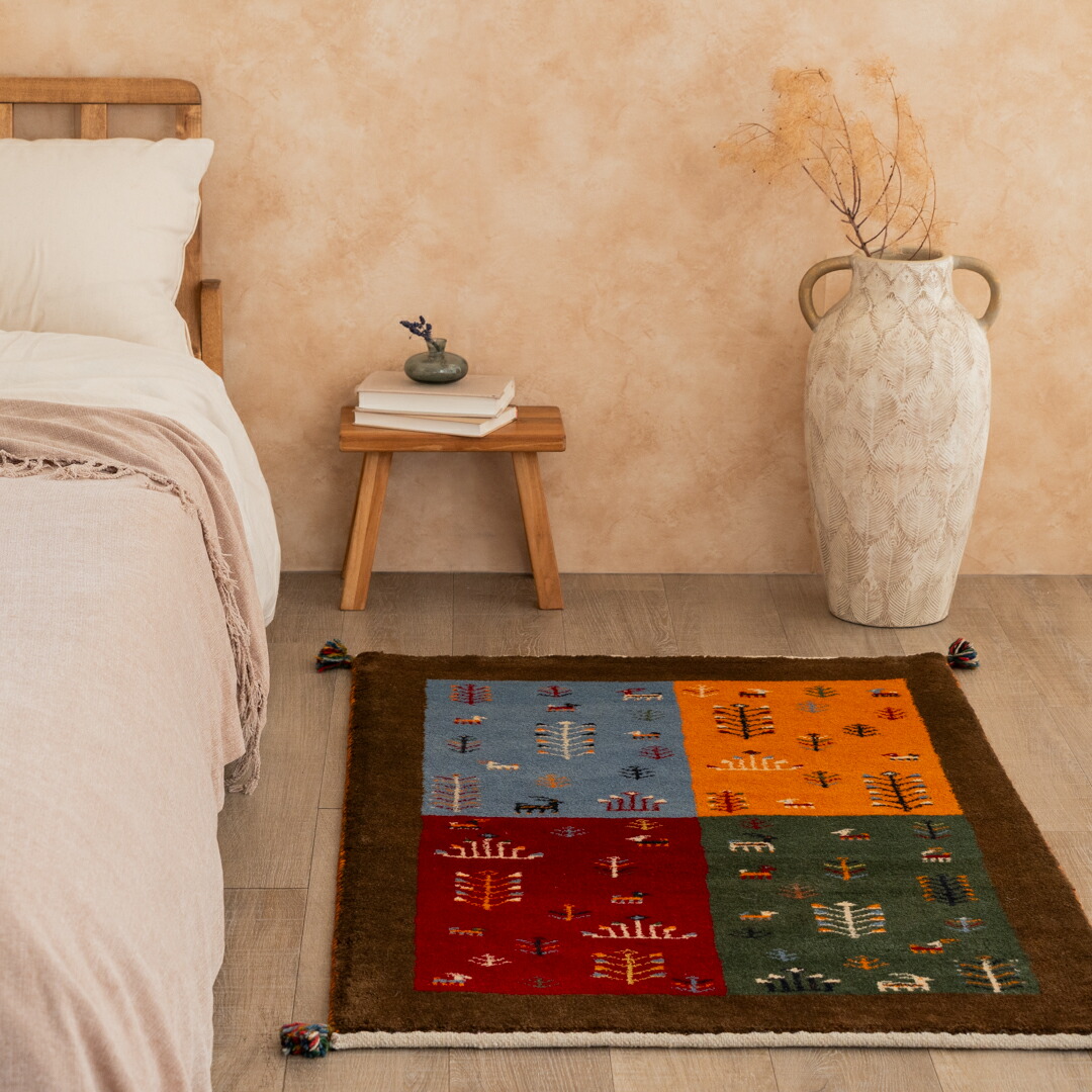 ギャッベ (ギャベ) イラン製 楽天市場】【本場イラン産】74×124cm ギャッベ 玄関マット他Mサイズ