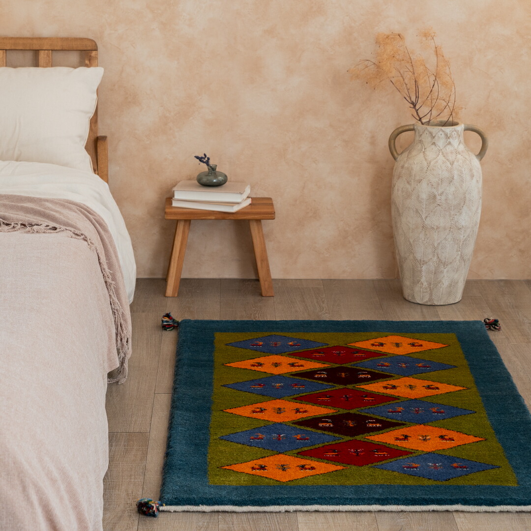 楽天市場】【本場イラン産】58×84cm ギャッベ 玄関マットS（送料無料
