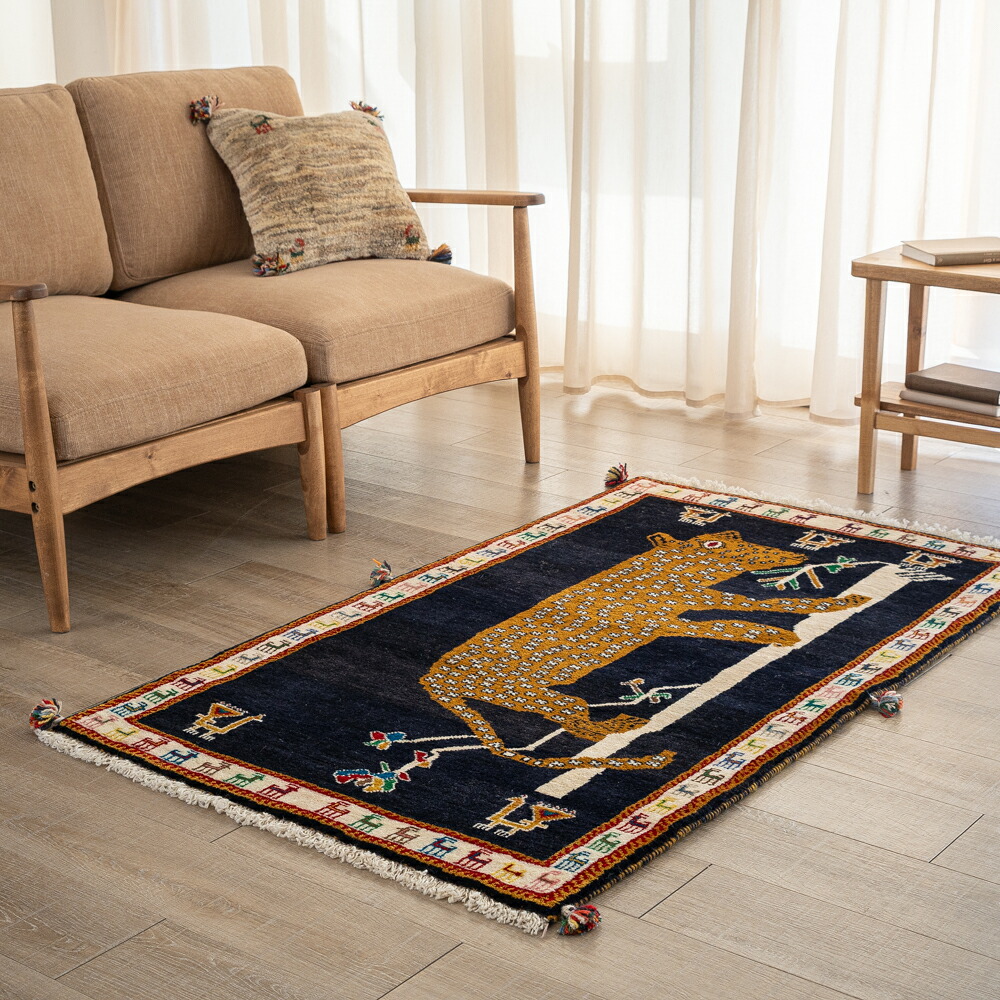【百貨店SALE30%OFF】【発祥地ペルシャ産】83×143珊 引っ敷き（貨物輸送無料 手織り 生まれながら染め料 愛くるしい 今めかしい 引っ敷き 引っ敷き 羊毛100% ギャベ Gabbeh リーズバフト）