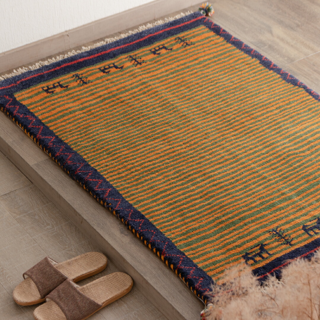 楽天市場】【本場イラン産】ギャッベ 84×127cm ラグ（送料無料 手織り