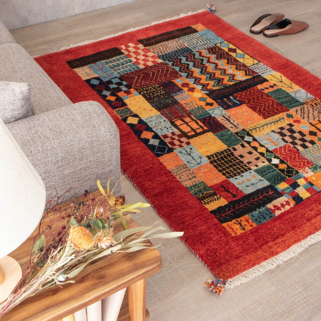 みこさんギャベ✳︎ペルシャ絨毯 イラン ギャッベ ラグ 121×76 cm みこ