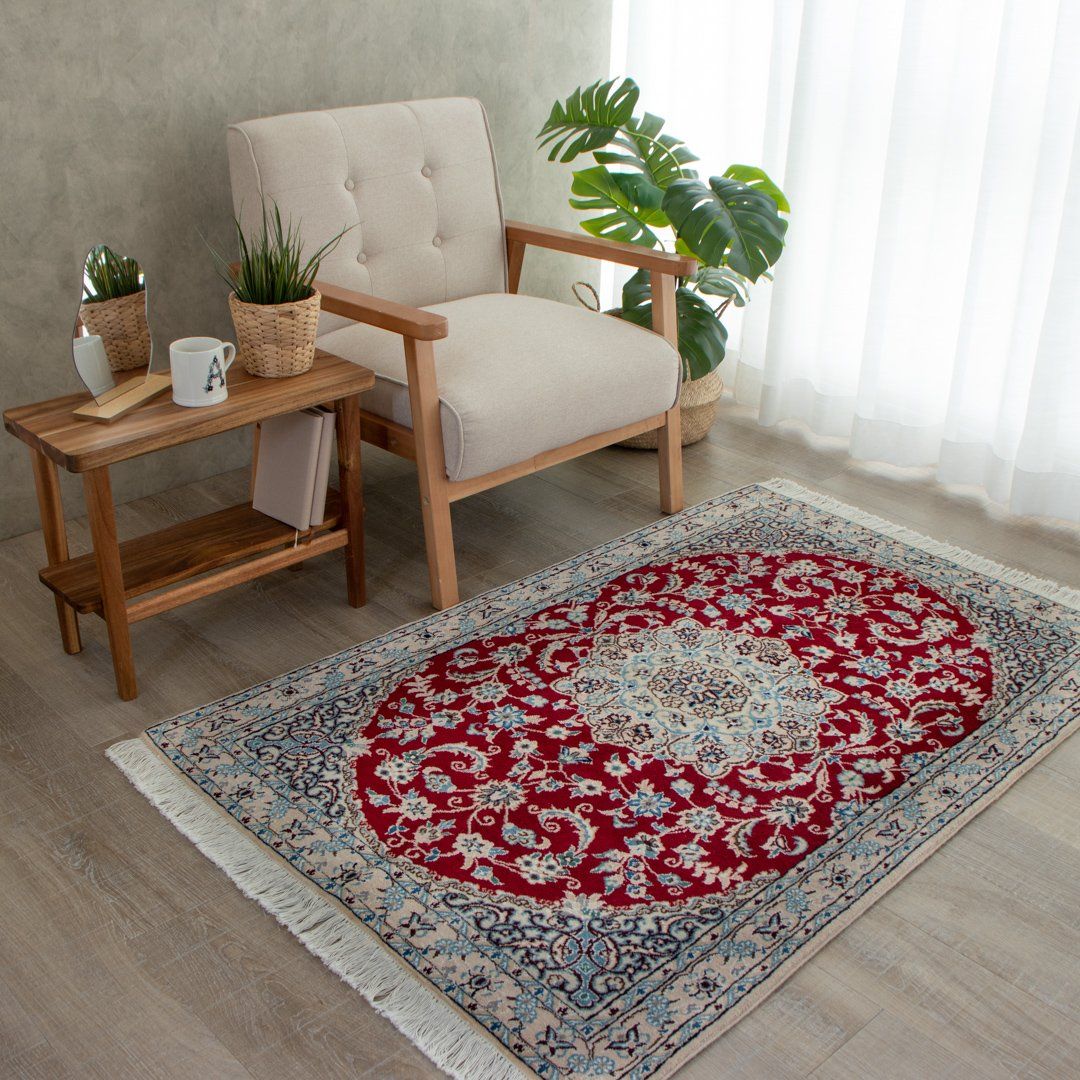 本場イラン産 95 148cm ペルシャ絨毯 ラグサイズs 送料無料 手織り 天然染料 かわいい おしゃれ 絨毯 ラグ ウール100 ペルシャ Folium フォリウム Andapt Com