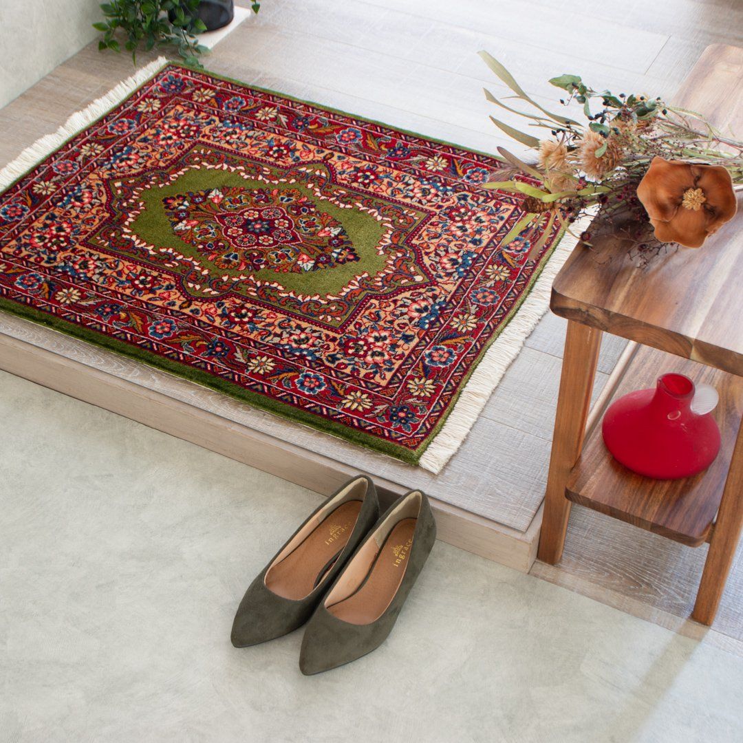 本場イラン産 69 78cm ペルシャ絨毯 玄関サイズm 送料無料 手織り 天然染料 かわいい おしゃれ 絨毯 ラグ ウール100 ペルシャ Home ホーム Rvcconst Com