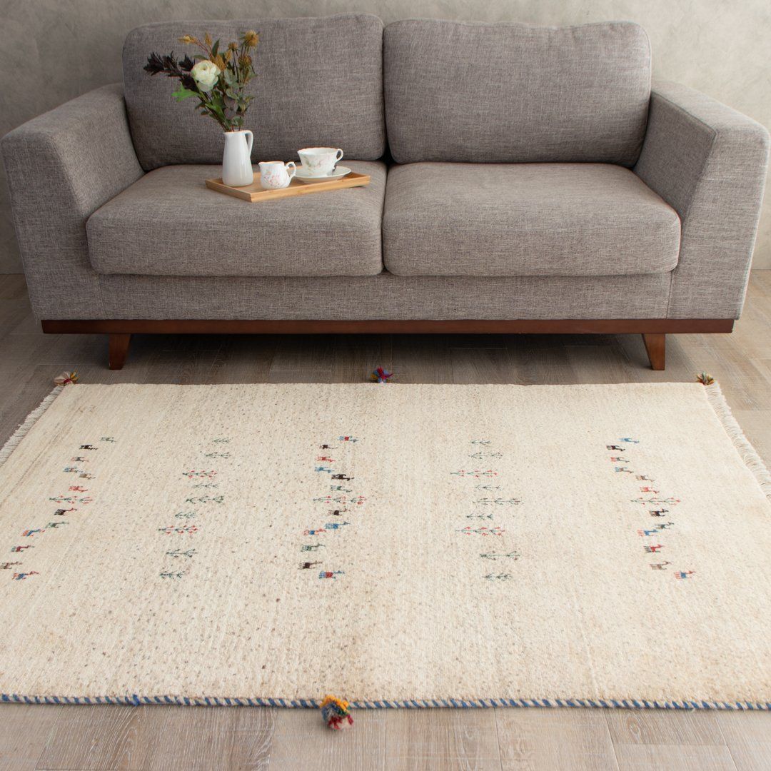 【本場イラン産】105×150cm ギャッベ ラグサイズS（送料無料 手織り 天然染料 かわいい おしゃれ 絨毯 ラグ ウール100% ギャベ Gabbeh）COMPOSE　コンポーズ