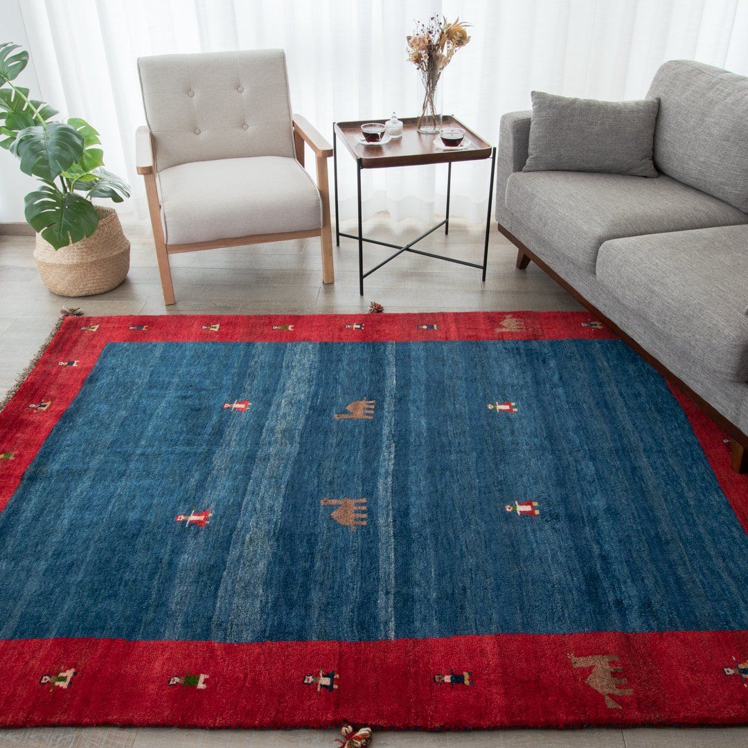 ◇シーズン到来◇ 144×102cm ペルシャ絨毯 ギャッベ 手織り イラン産 