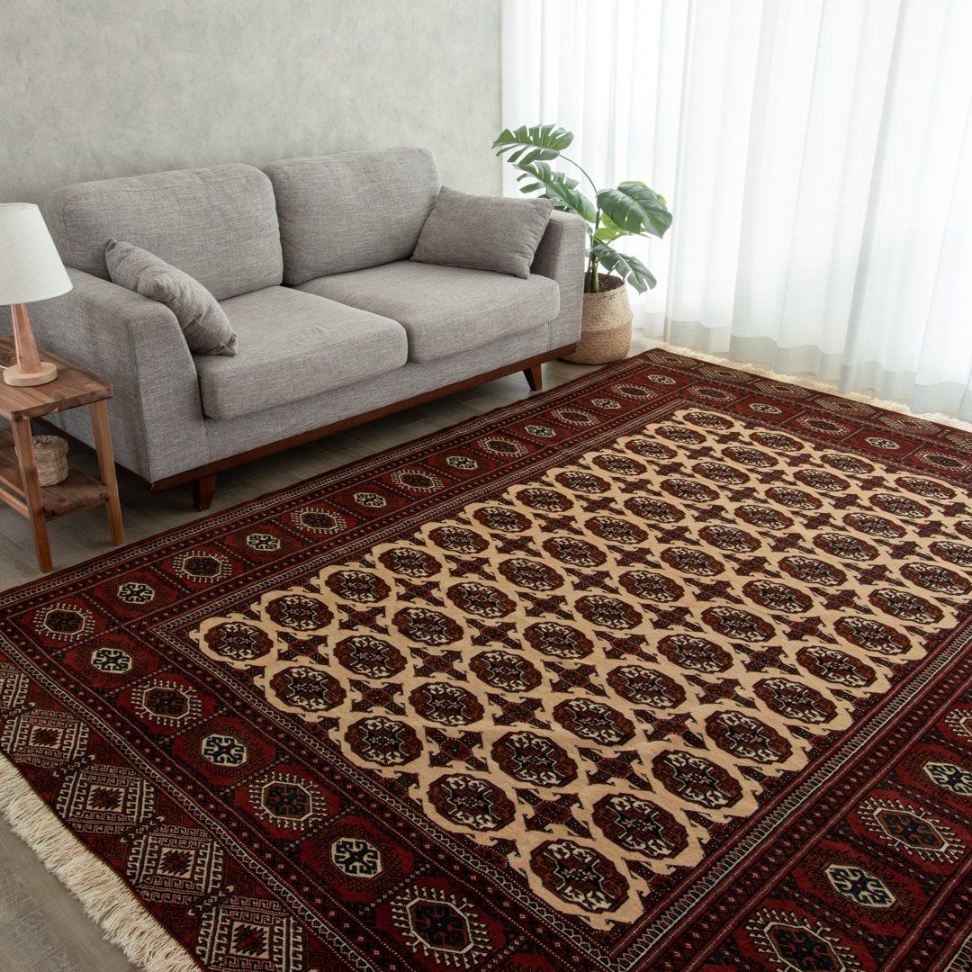 【本場イラン産】208×286cm ペルシャ絨毯 ラグサイズLL（送料無料 手織り 天然染料 かわいい おしゃれ 絨毯 ラグ ウール100% ペルシャ）◆NAGALY　ナガリィ