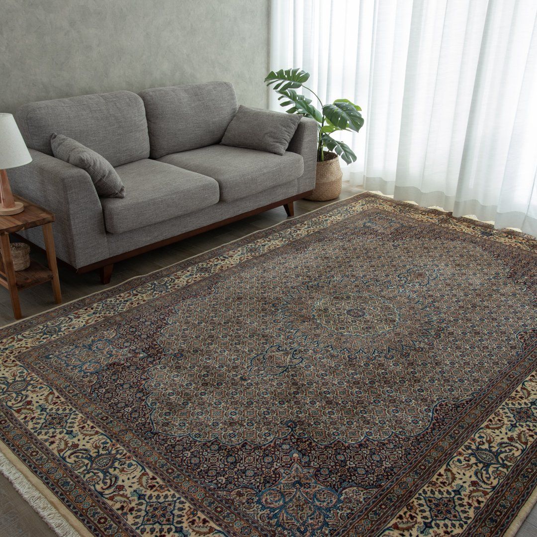 【百貨店SALE30%OFF】【発祥地ペルシャ産】198×297珊 イラン引っ敷き ラグサイズLL（貨物輸送無料 手織り 生まれながら染め料 愛くるしい 今めかしい 引っ敷き 引っ敷き 羊毛100% イラン）◆MOONFACE お月さま人間の顔