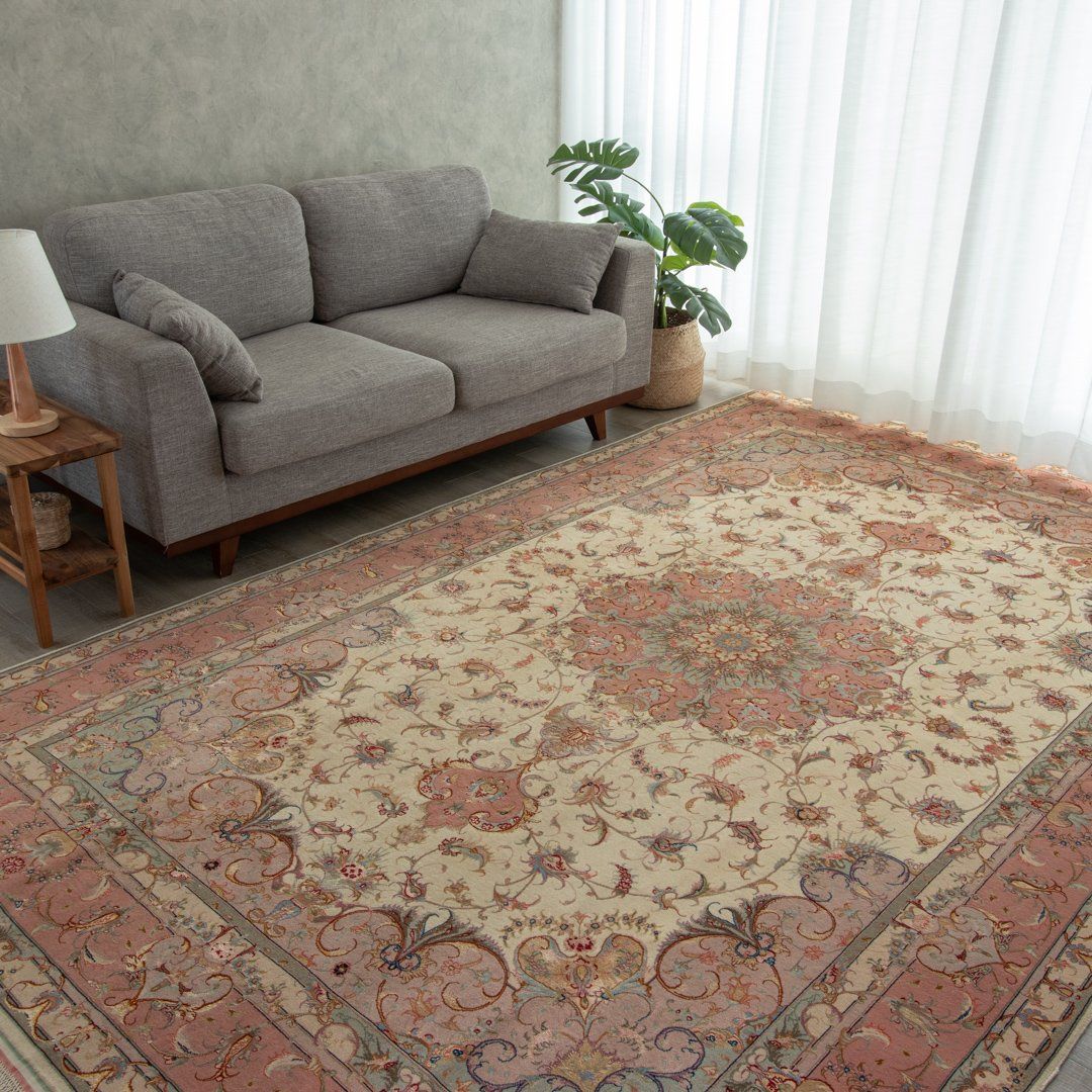 【本場イラン産】198×316cm ペルシャ絨毯 ラグサイズLL(送料無料 手織り 天然染料 かわいい おしゃれ 絨毯 ラグ ウール100% ペルシャ)◆SAKURA サクラ|イラン産絨毯 ペルシャダイレクト
