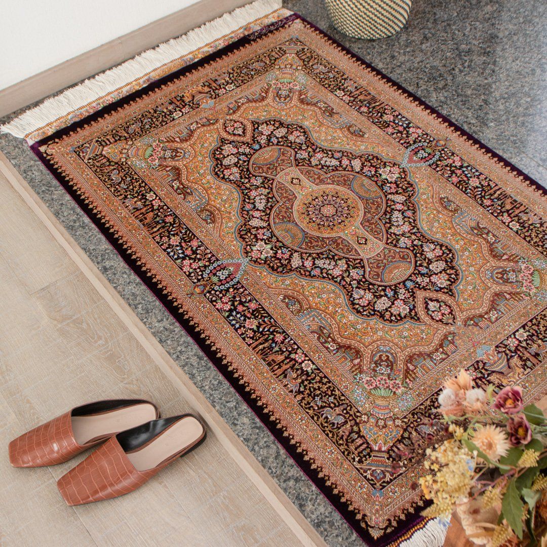 楽天市場】【本場イラン産】77×115cm ペルシャ絨毯 玄関サイズL（送料