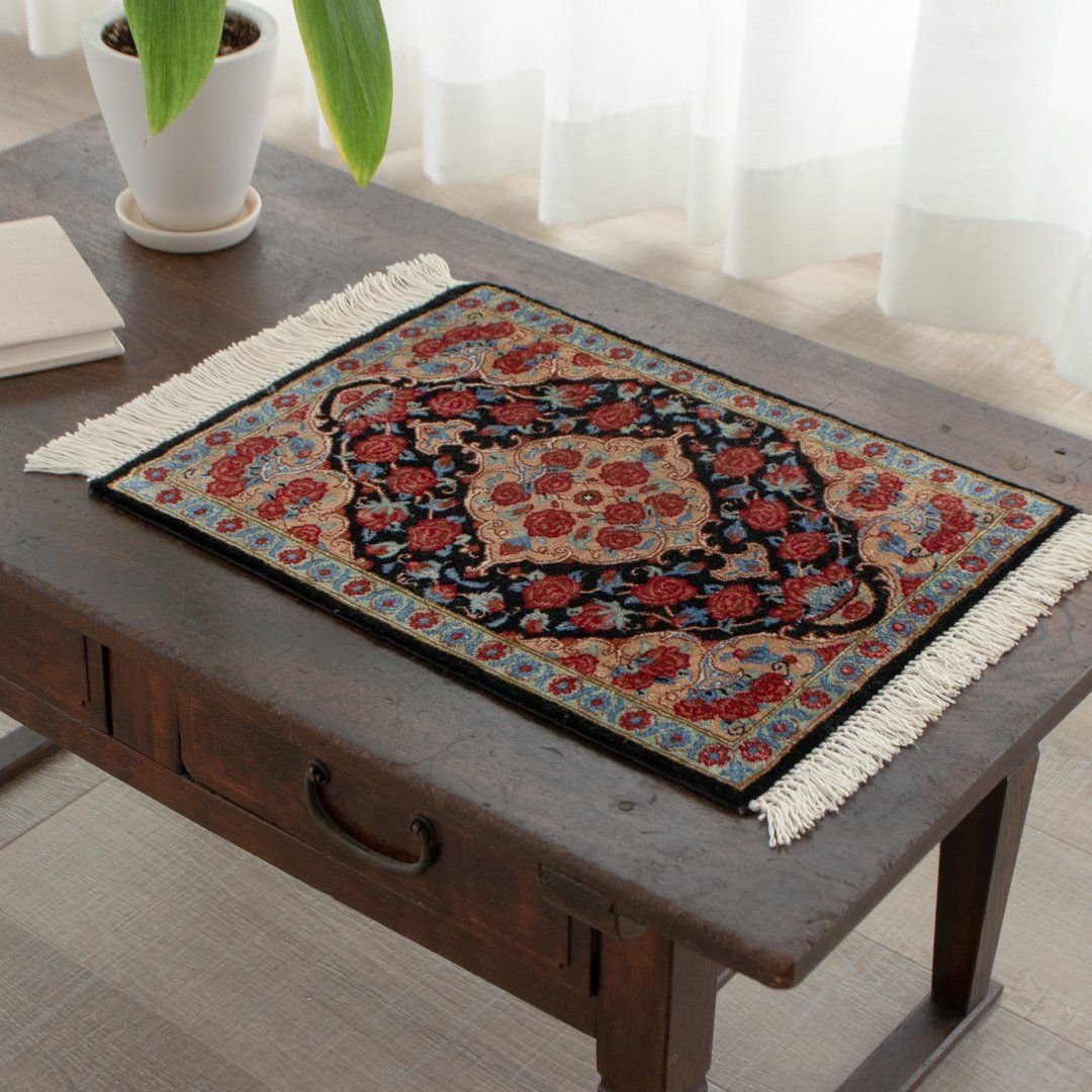 専用！輝く 本場イラン産 絨毯！ 60×90cm‐166001 170万ノット！輝く、多色織絨毯！本場イラン産150×225cm -201051