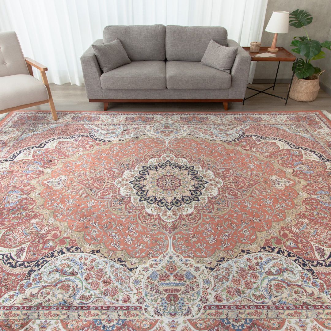 【百貨店SALE30%OFF】【発祥地ペルシャ産】250×350珊 イラン引っ敷き（機械織） 大型リビング大きさ（貨物輸送無料 愛くるしい 今めかしい 引っ敷き 引っ敷き バンブーシルク ジーメンスダル イラン）◆No1008