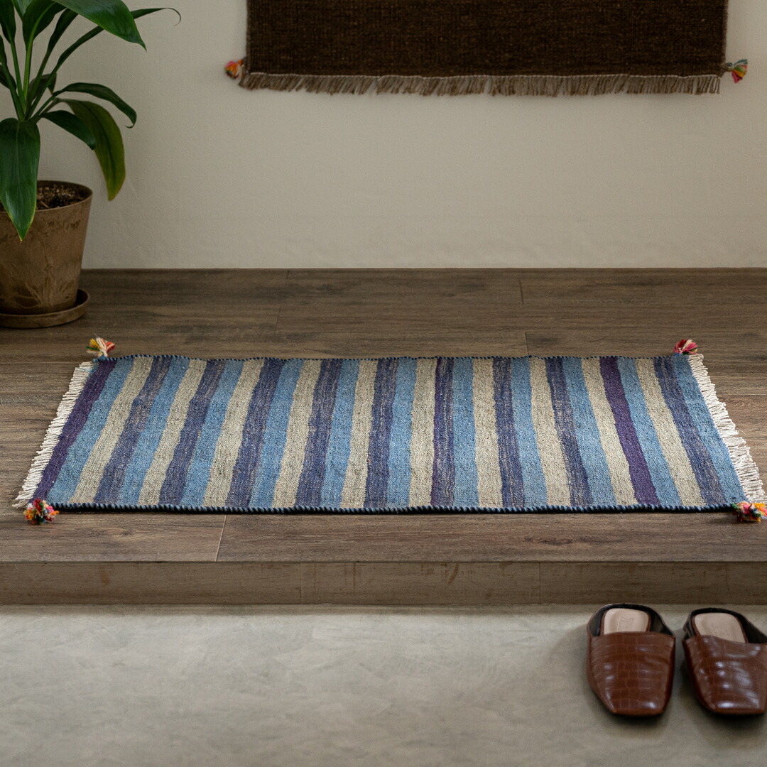 【本場イラン産】キリム 60×90cm 玄関マット(送料無料 手織り 天然染料 かわいい おしゃれ 絨毯 ラグ ペルシャ ウール100% ヴェラミン産)|イラン産絨毯 ペルシャダイレクト