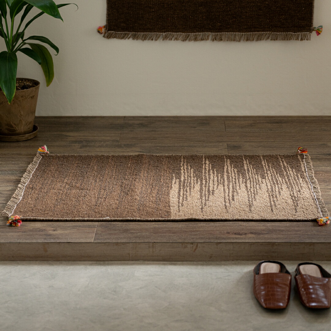 【本場イラン産】キリム 60&times;90cm 玄関マット（送料無料 手織り 天然染料 かわいい おしゃれ 絨毯 ラグ ペルシャ ウール100% バクティアリ産）｜イラン産絨毯 ペルシャダイレクト