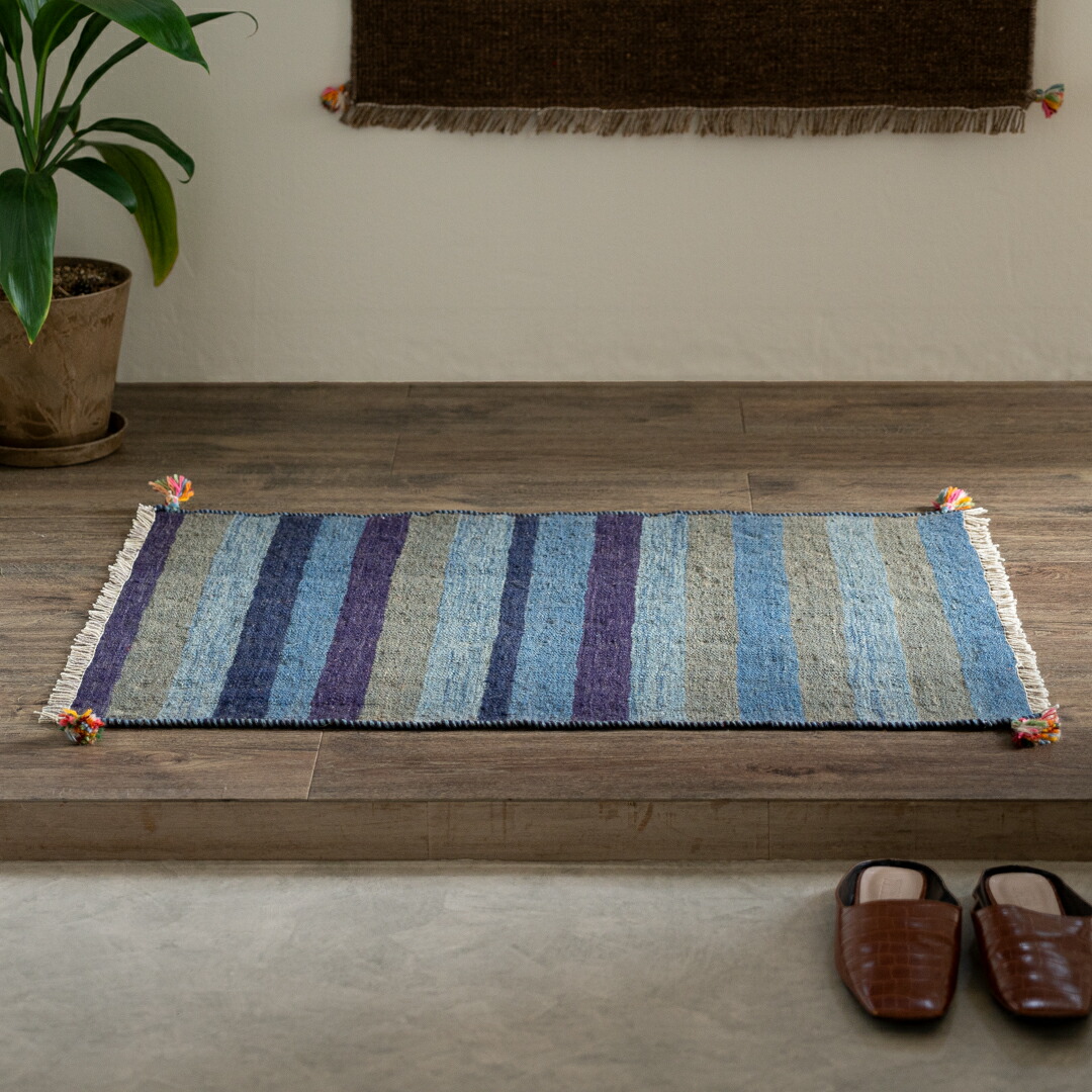 【本場イラン産】キリム 60×85cm 玄関マット(送料無料 手織り 天然染料 かわいい おしゃれ 絨毯 ラグ ペルシャ ウール100% ヴェラミン産)|イラン産絨毯 ペルシャダイレクト