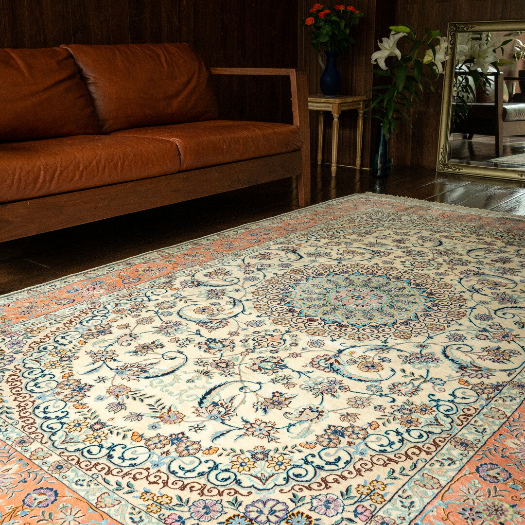 【本場イラン産】148&times;230cm ペルシャ絨毯 ラグサイズL（送料無料 手織り 天然染料 かわいい おしゃれ 絨毯 ラグ ウール100% ペルシャ）◆POPOTAN　ポポタン｜イラン産絨毯 ペルシャダイレクト 550,000円
