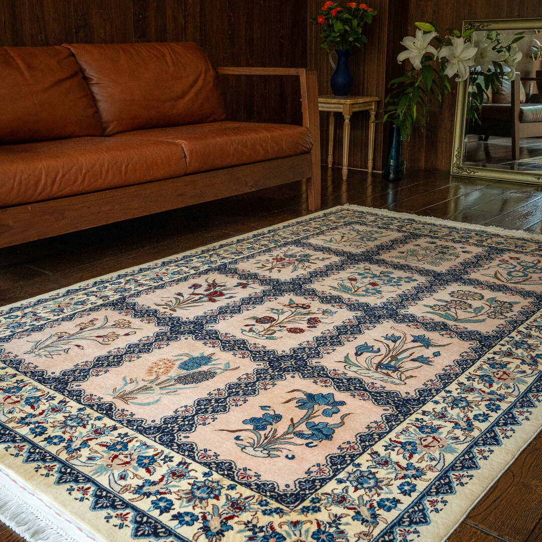 【百貨店SALE30%OFF】【発祥地ペルシャ産】128×195珊 イラン引っ敷き ラグサイズＭ（貨物輸送無料 手織り 生まれながら染め料 愛くるしい 今めかしい 引っ敷き 引っ敷き 羊毛100% イラン）◆NIWA ニワ