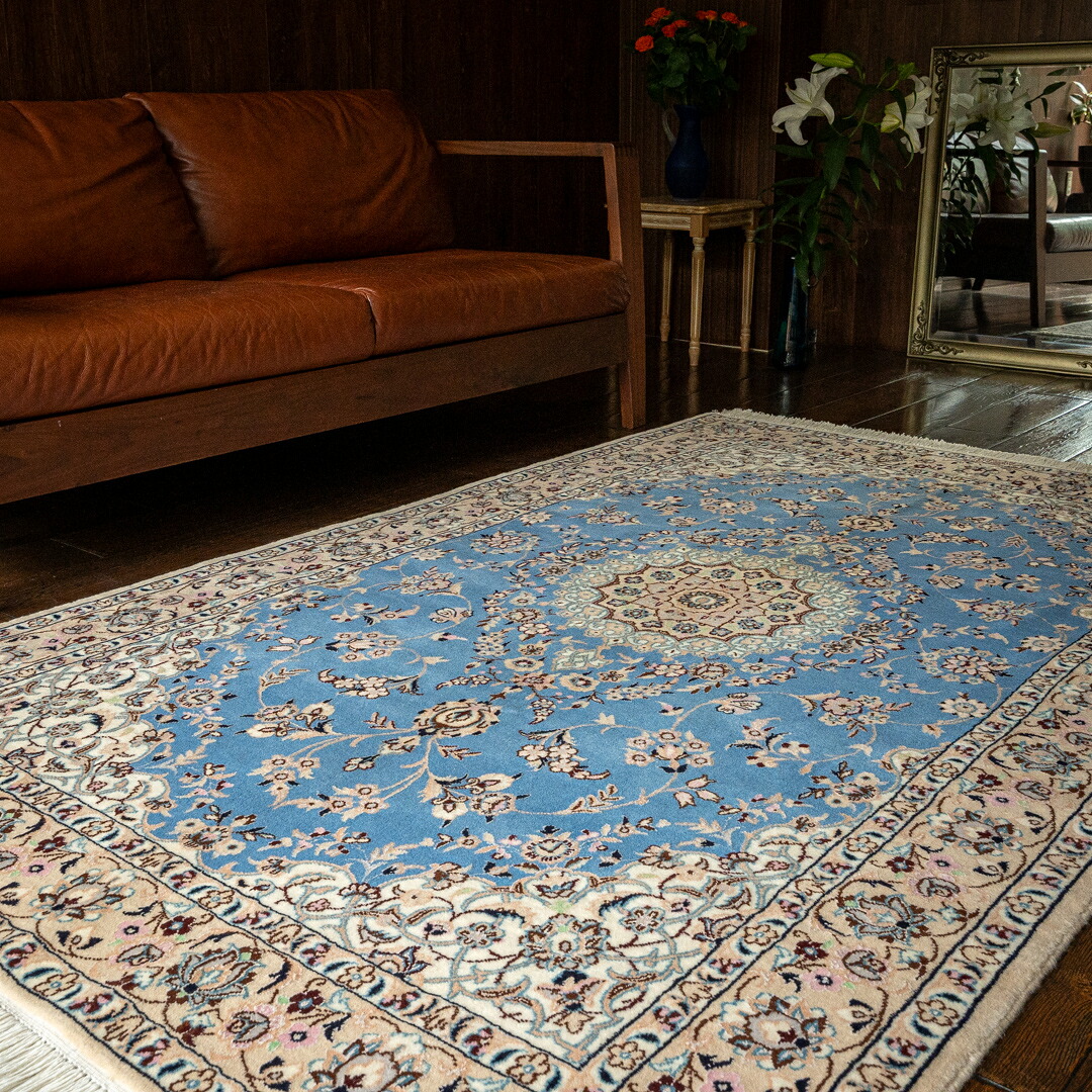 【本場イラン産】128×203cm ペルシャ絨毯 ラグサイズＭ（送料無料 手織り 天然染料 かわいい おしゃれ 絨毯 ラグ ウール100% ペルシャ）◆NAWRUZ　ノウルーズ