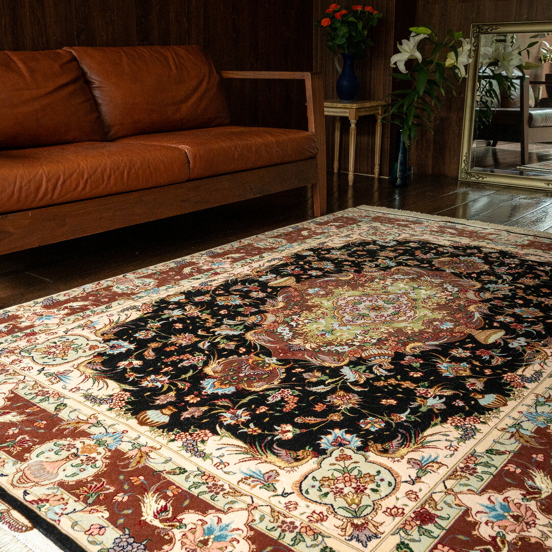 【本場イラン産】145×208cm ペルシャ絨毯 ラグサイズＭ（送料無料 手織り 天然染料 かわいい おしゃれ 絨毯 ラグ ウール100% ペルシャ）◆AFSHAN　アフシャン