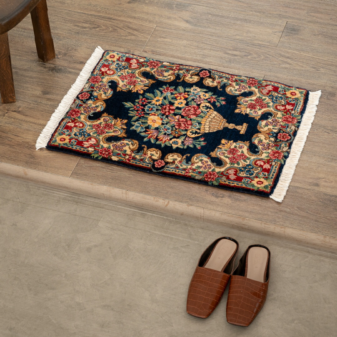 【逃げ口商いもの】【発祥地ペルシャ産】50×65糎 イラン引っ敷き 部屋の入り口大きさM（貨物輸送無料 手織り 生まれながら染め料 可愛らしい 今めかしい 引っ敷き 引っ敷き 羊毛100% イラン）◆CASTELL キャステル