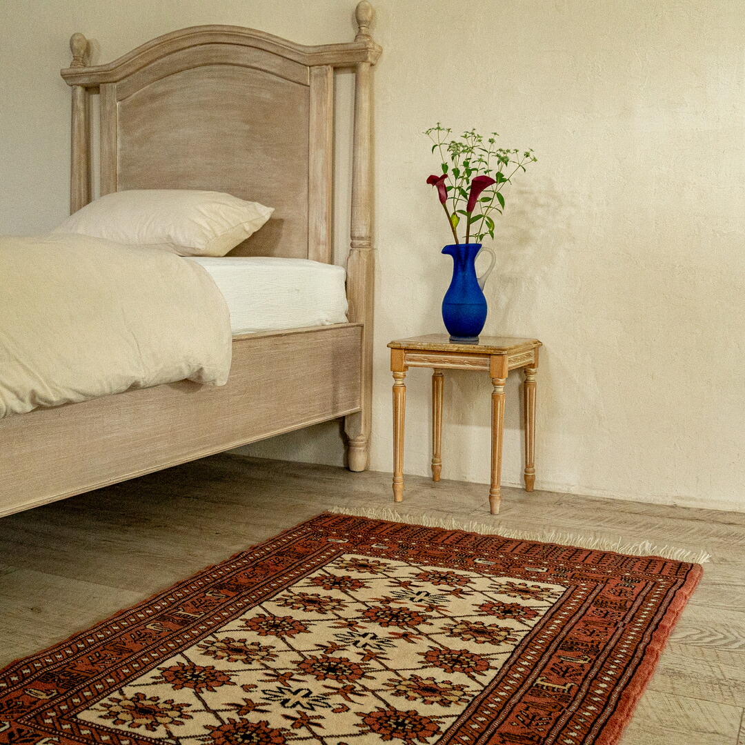 【本場イラン産】85×134cm ペルシャ絨毯 玄関サイズL（送料無料 手織り 天然染料 かわいい おしゃれ 絨毯 ラグ ウール100% ペルシャ）◆DEFOLUJU　デフォルジュ