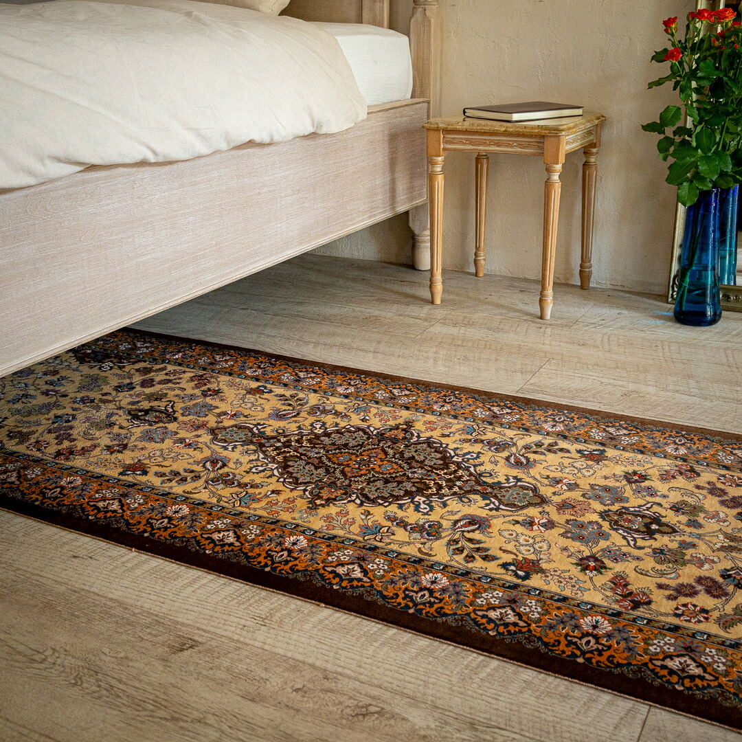 【本場イラン産】69×204cm ペルシャ絨毯 長細いライナーサイズ（送料無料 手織り 天然染料 かわいい おしゃれ 絨毯 ラグ ウール100% ペルシャ マット）◆TOMPSON　トンプソン