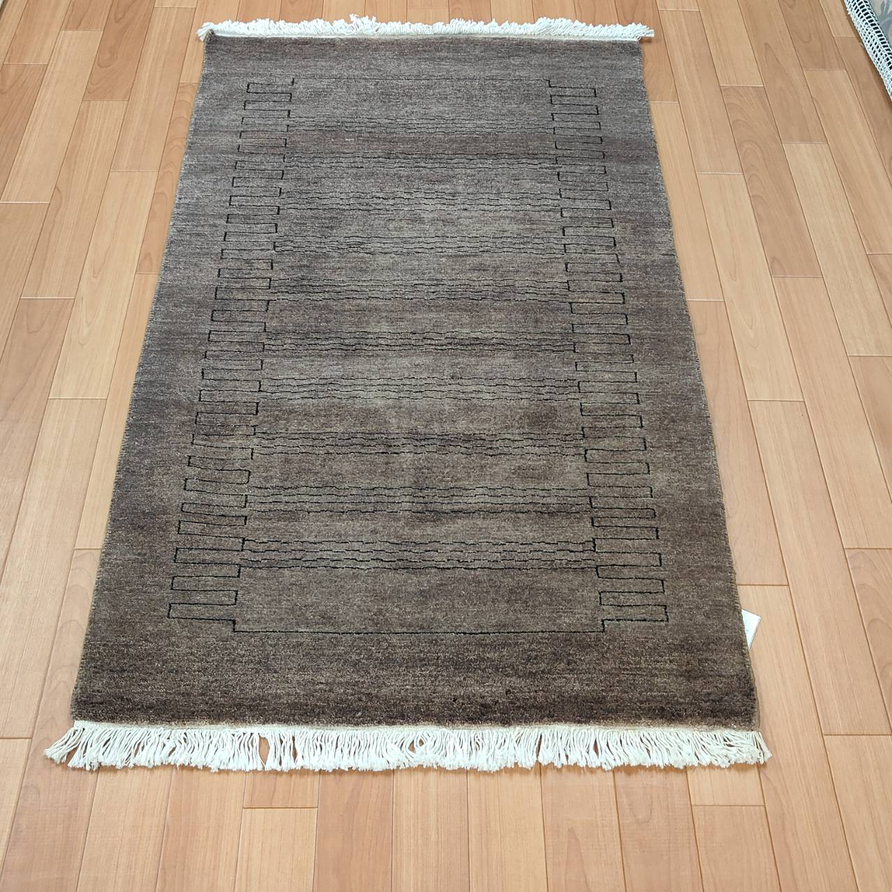 【西パキスタン段通 手織り 羊毛】密集して 靉靆たる赤銅色 74x123糎 K-688 入り口・入口 臥榻傍え