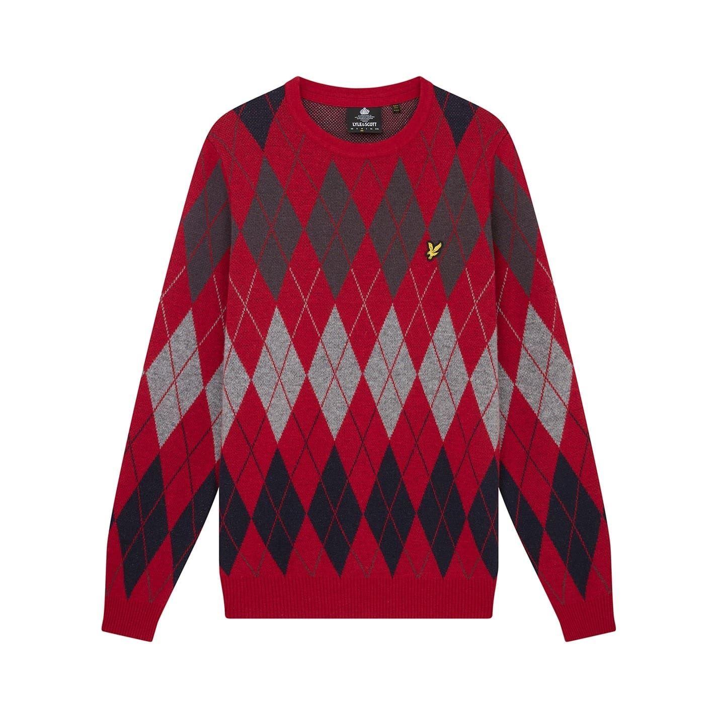 (ライル&スコット) Lyle & Scott メンズ クルーネック アーガイル 長袖 ニットセーター プルオーバー トップス 【海外通販】|Pertemba Japan
