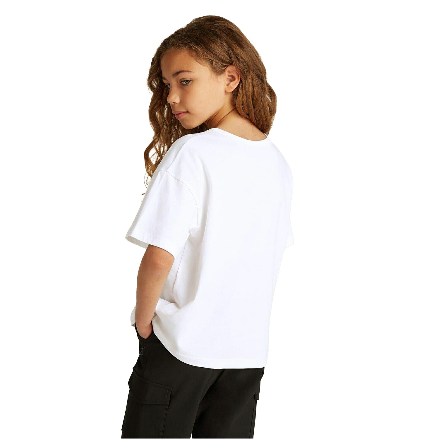 (カルバン・クライン) Calvin Klein キッズ・子供用 クルーネック ロゴ 半袖 Tシャツ トップス 女の子 【海外通販】|Pertemba Japan