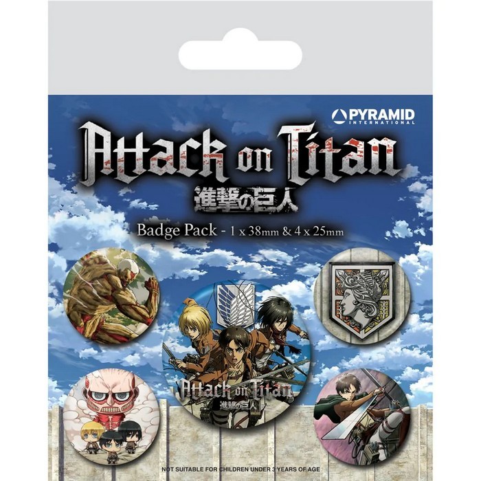 (進撃の巨人) Attack on Titan オフィシャル商品 S3 バッジ セット (5個組) 【海外通販】画像