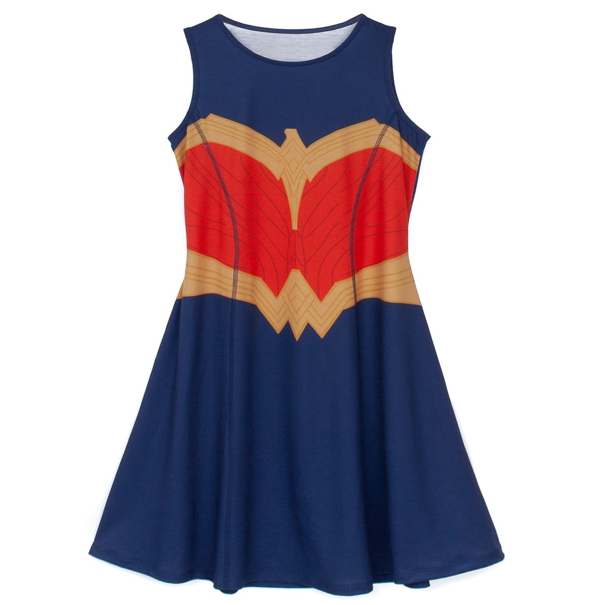 (ワンダーウーマン) Wonder Woman オフィシャル商品 キッズ・子供 ガールズ コスチュームドレス 袖なし Tシャツドレス 【海外通販】画像