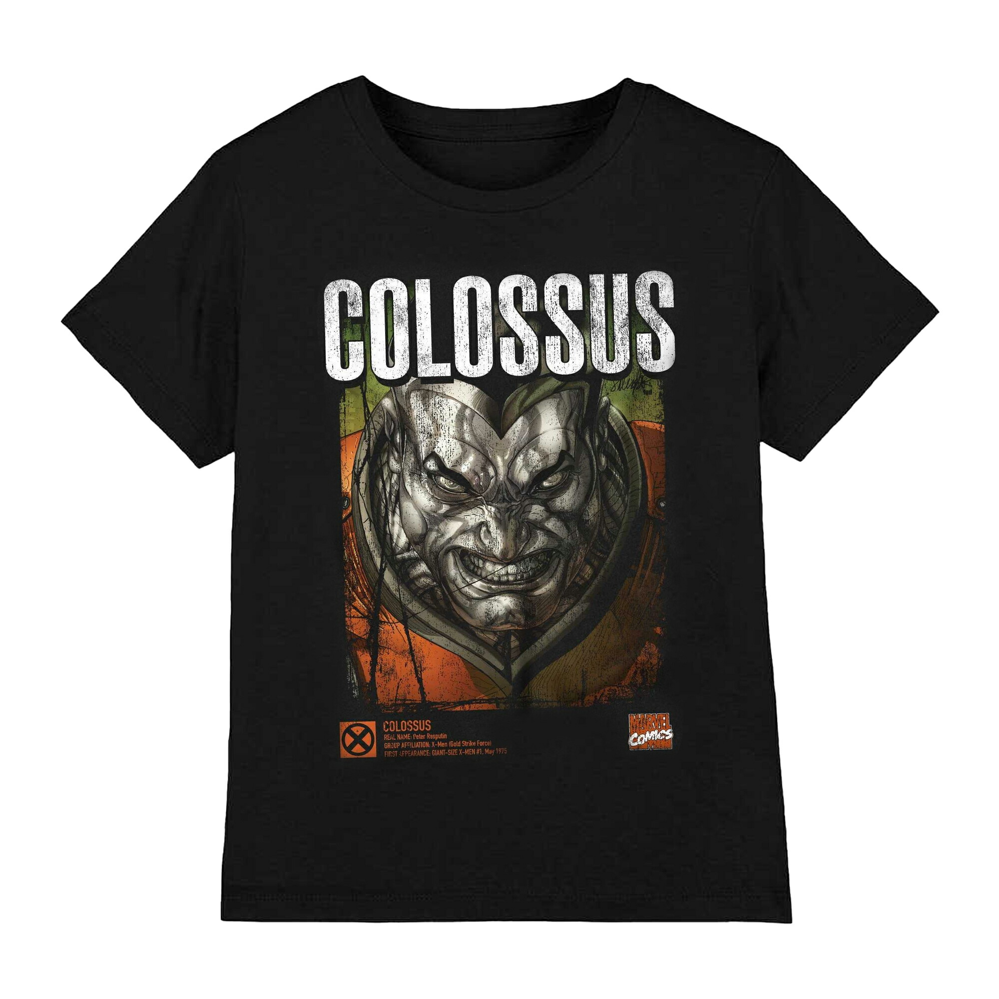 (マーベル) Marvel オフィシャル商品 キッズ・子供 X-Men Tシャツ コロッサス Infographic 半袖 トップス 【海外通販】画像