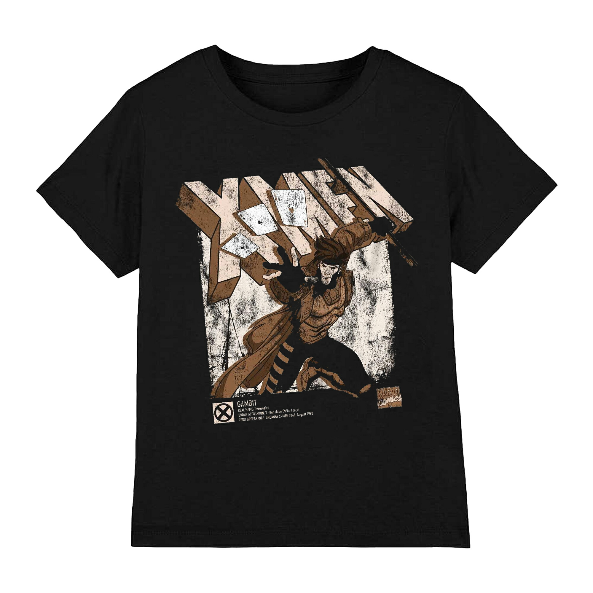(マーベル) Marvel オフィシャル商品 キッズ・子供 X-Men Tシャツ ガンビット Infographic 半袖 トップス 【海外通販】画像