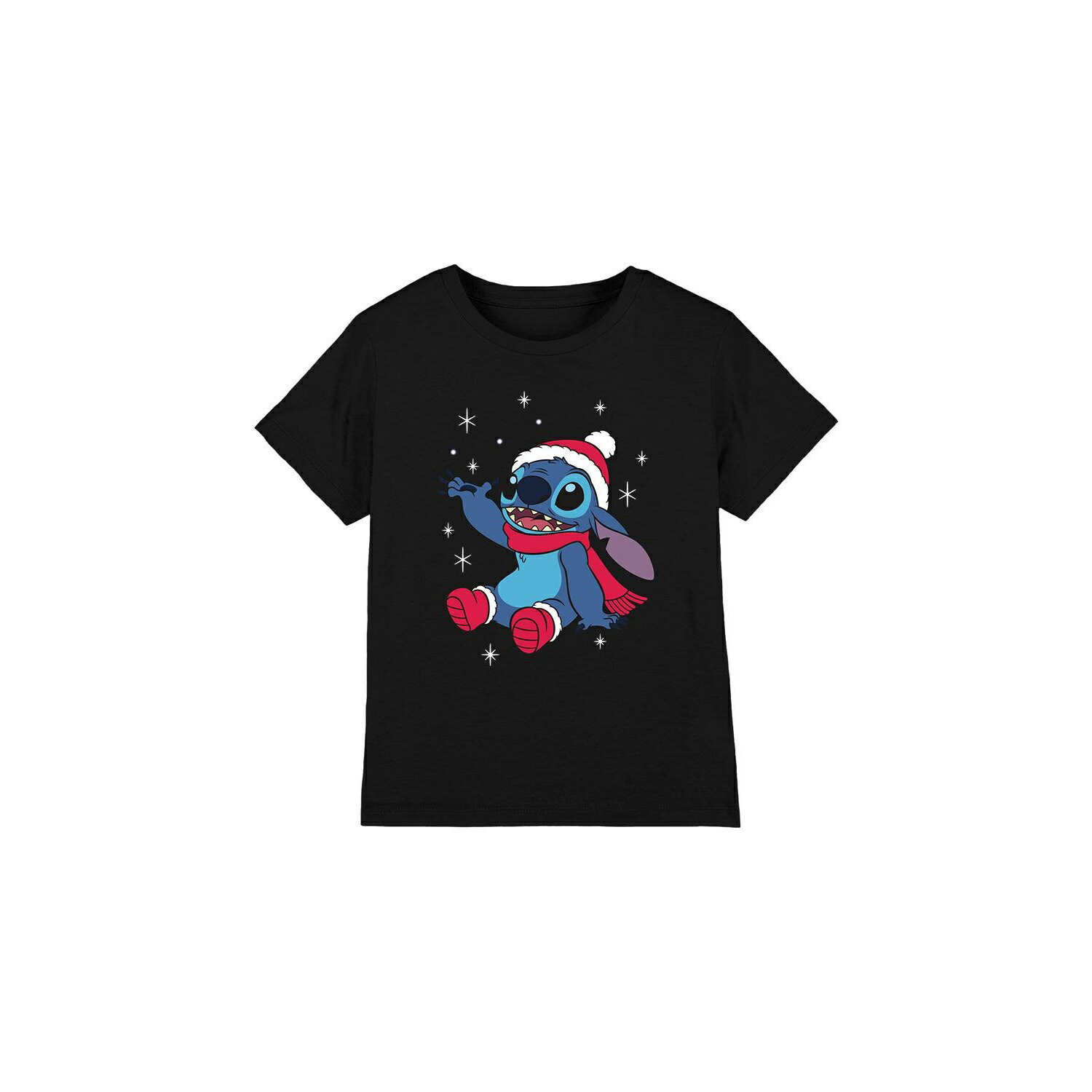 (リロ・アンド・スティッチ) Lilo & Stitch オフィシャル商品 キッズ・子供 Snowflake Tシャツ クリスマス 半袖 トップス 【海外通販】画像