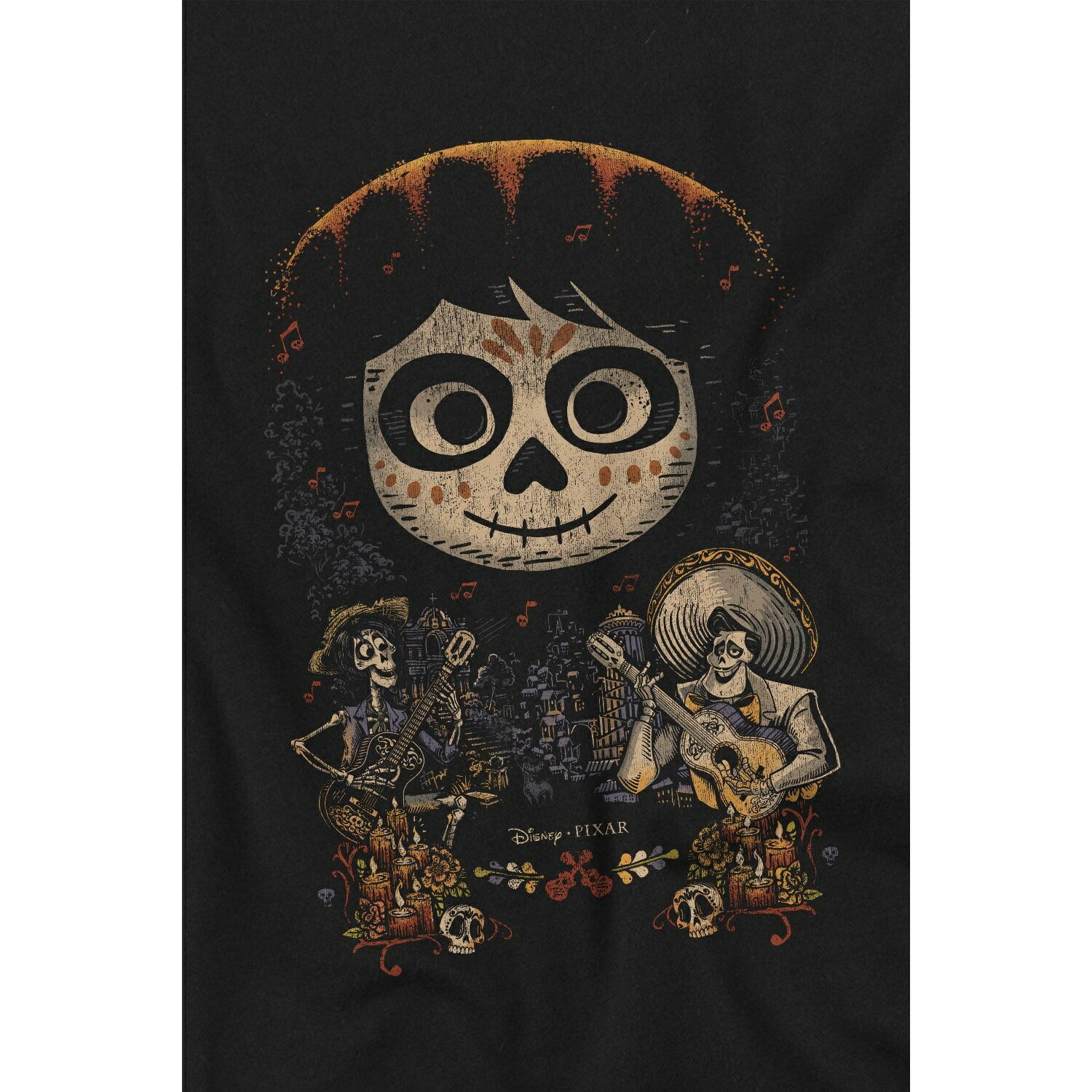 (リメンバー・ミー) Coco オフィシャル商品 メンズ エルネスト ミゲル ヘクター Tシャツ ペイント ポスター スカル 半袖 トップス 【海外通販】画像