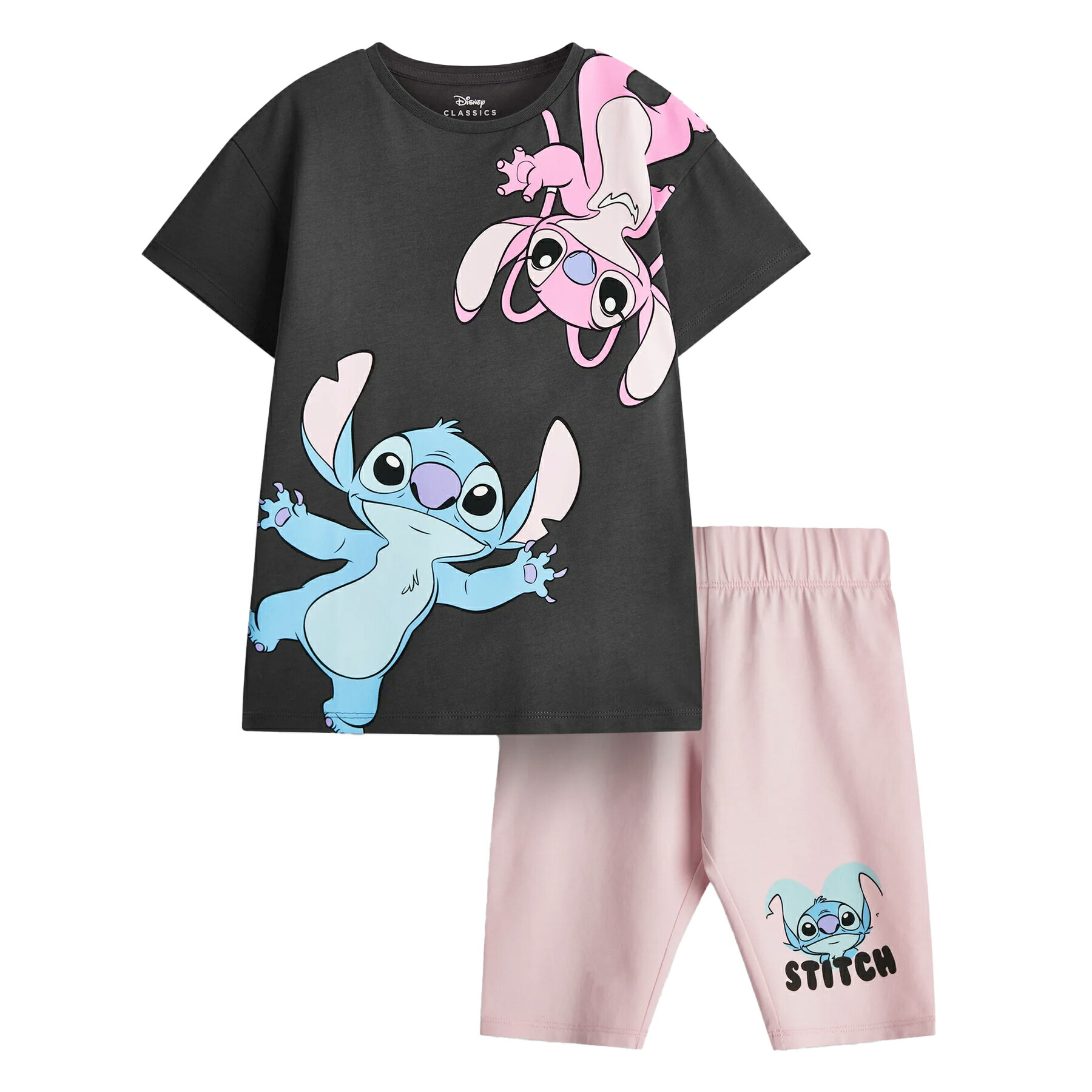 (リロ・アンド・スティッチ) Lilo & Stitch オフィシャル商品 キッズ・子供 ガールズ Tシャツ キャラクター 半ズボン 半袖 セット 【海外通販】画像
