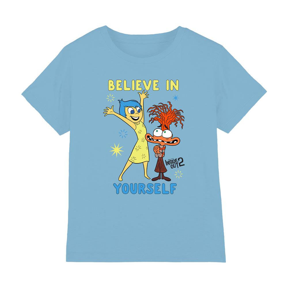 (インサイド・ヘッド2) Inside Out 2 オフィシャル商品 キッズ・子供 Believe In Yourself Tシャツ シンパイ 半袖 トップス 【海外通販】画像