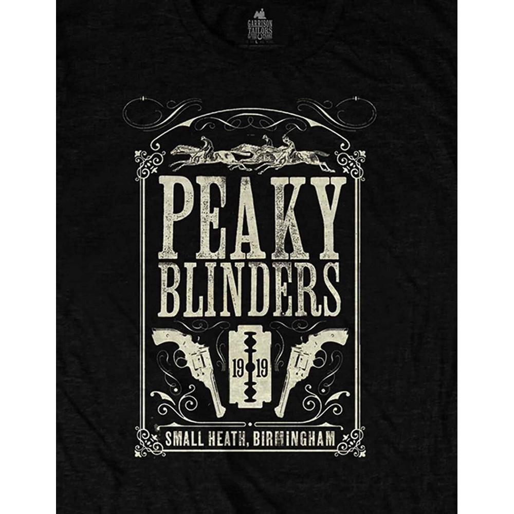 T-shirt Officiel Peaky Blinders - Logo Soundtrack 1919 - Coupe Unisexe, Coton Doux - Homme/Femme (Noir)