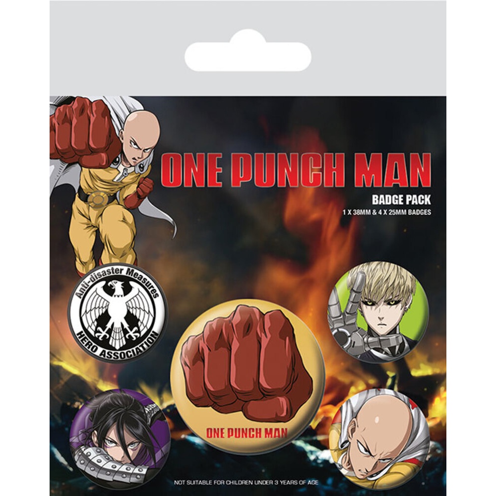 (ワンパンマン) One Punch Man オフィシャル商品 Destructive バッジ セット (5個組) 【海外通販】画像