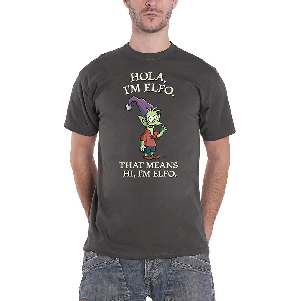 T-shirt Disenchantment 'Hola I'm Elfo' - Gris, Coupe Régulière, Unisexe Adulte